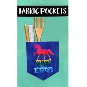2 ways Fabric Pockets, Iron-on or Stick on